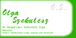 olga szekulesz business card